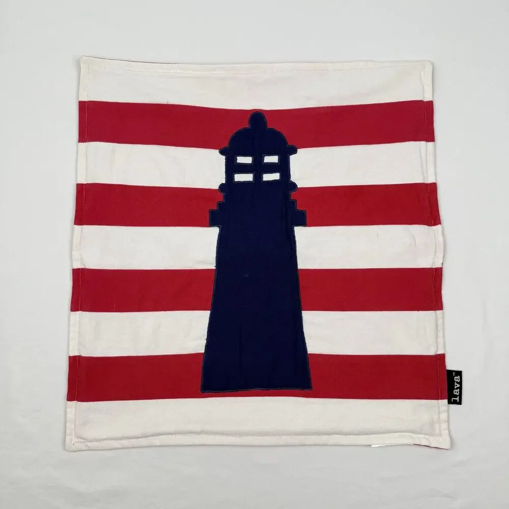 Lava Lighthouse Pillow Covers Set Nautical Coastal Americana 17 x 18